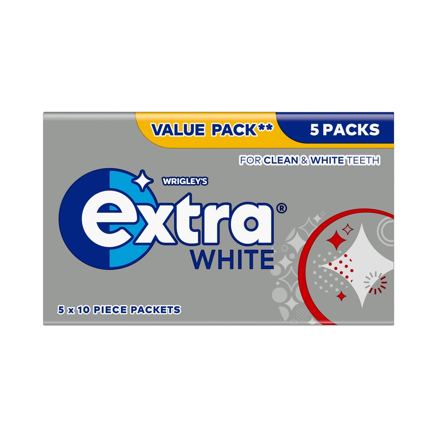 Extra White Sugarfree Chewing Gum 5 X 10 Pieces 70g by WRIGLEY'S