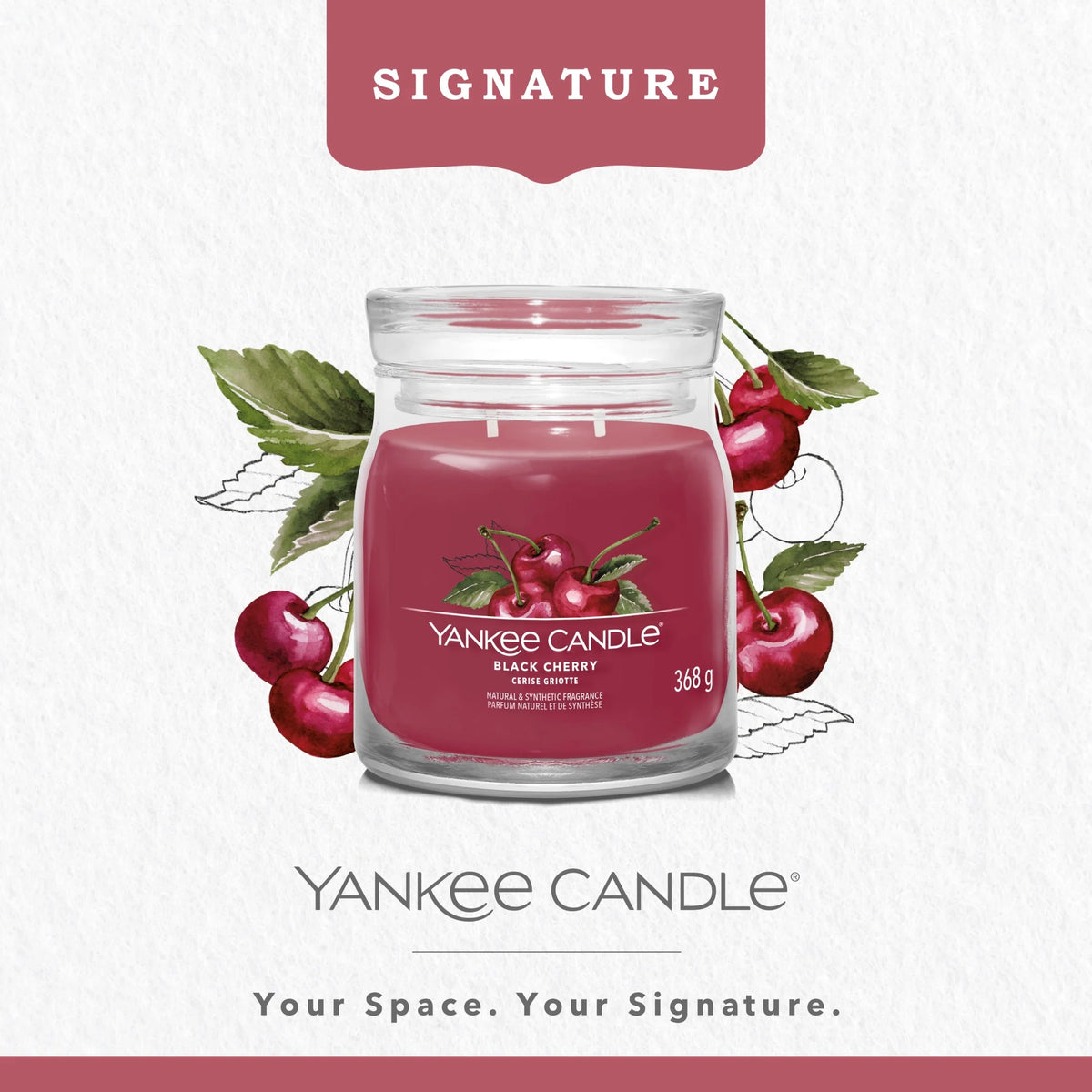 Signature Black Cherry Medium by YANKee CANDLe