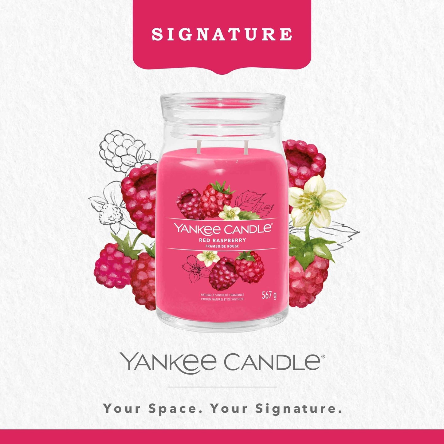 Signature Large Jar Red by YANKee CANDLe