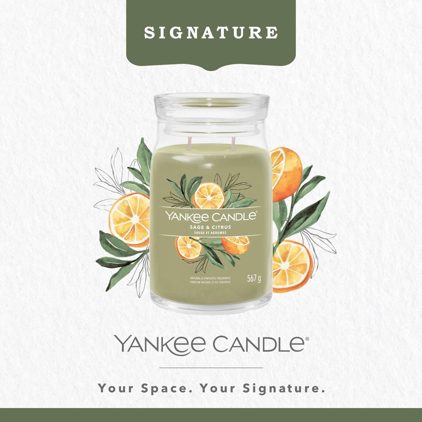 Signature Large Jar Sage & by YANKee CANDLe