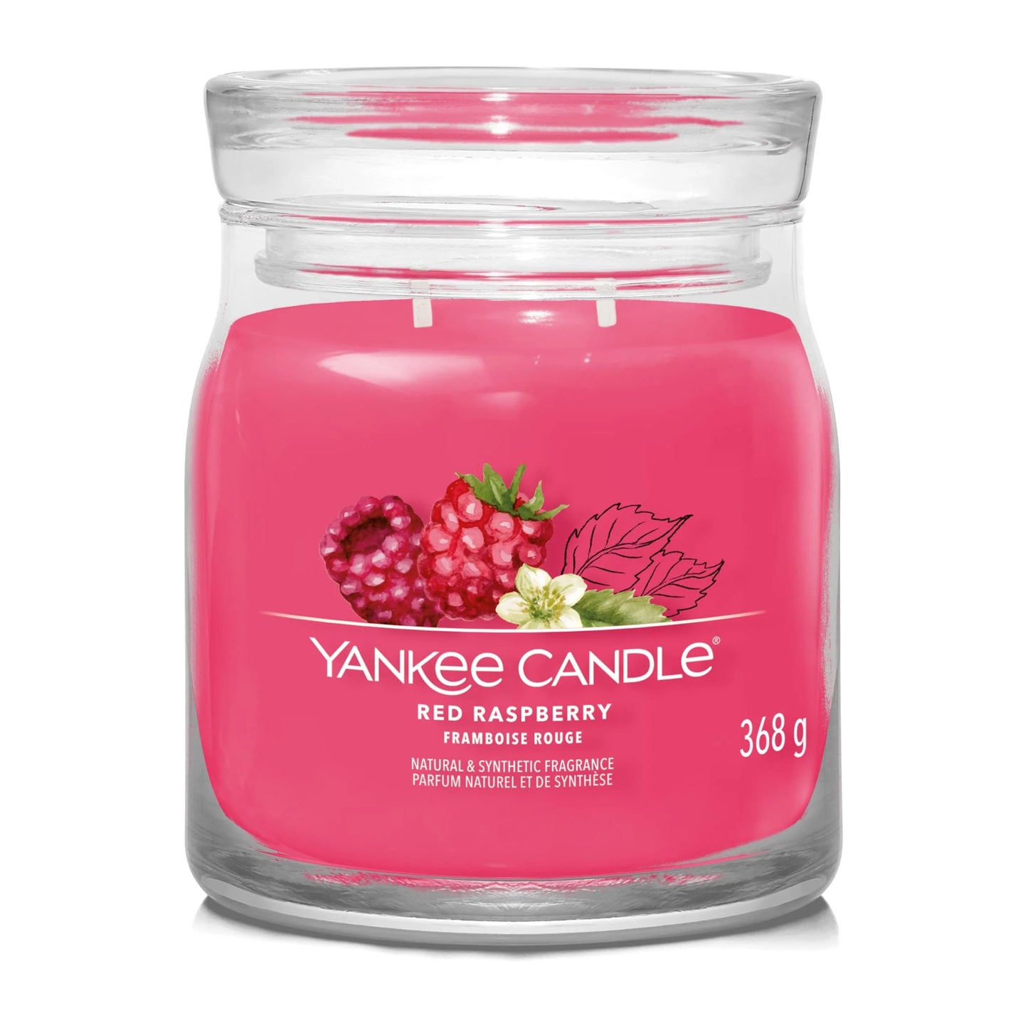 Signature Medium Jar Red Raspberry 368g by YANKee CANDLe
