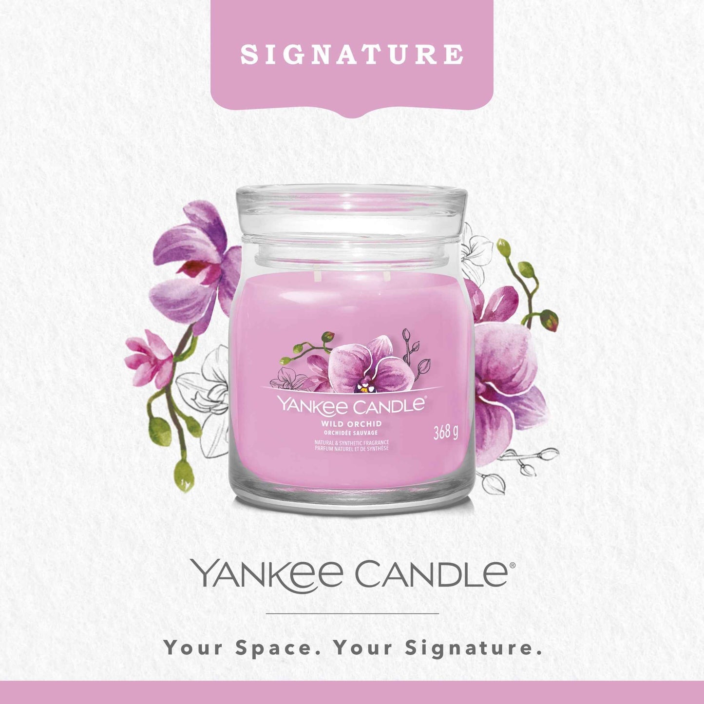Signature Wild Orchid Medium by YANKee CANDLe