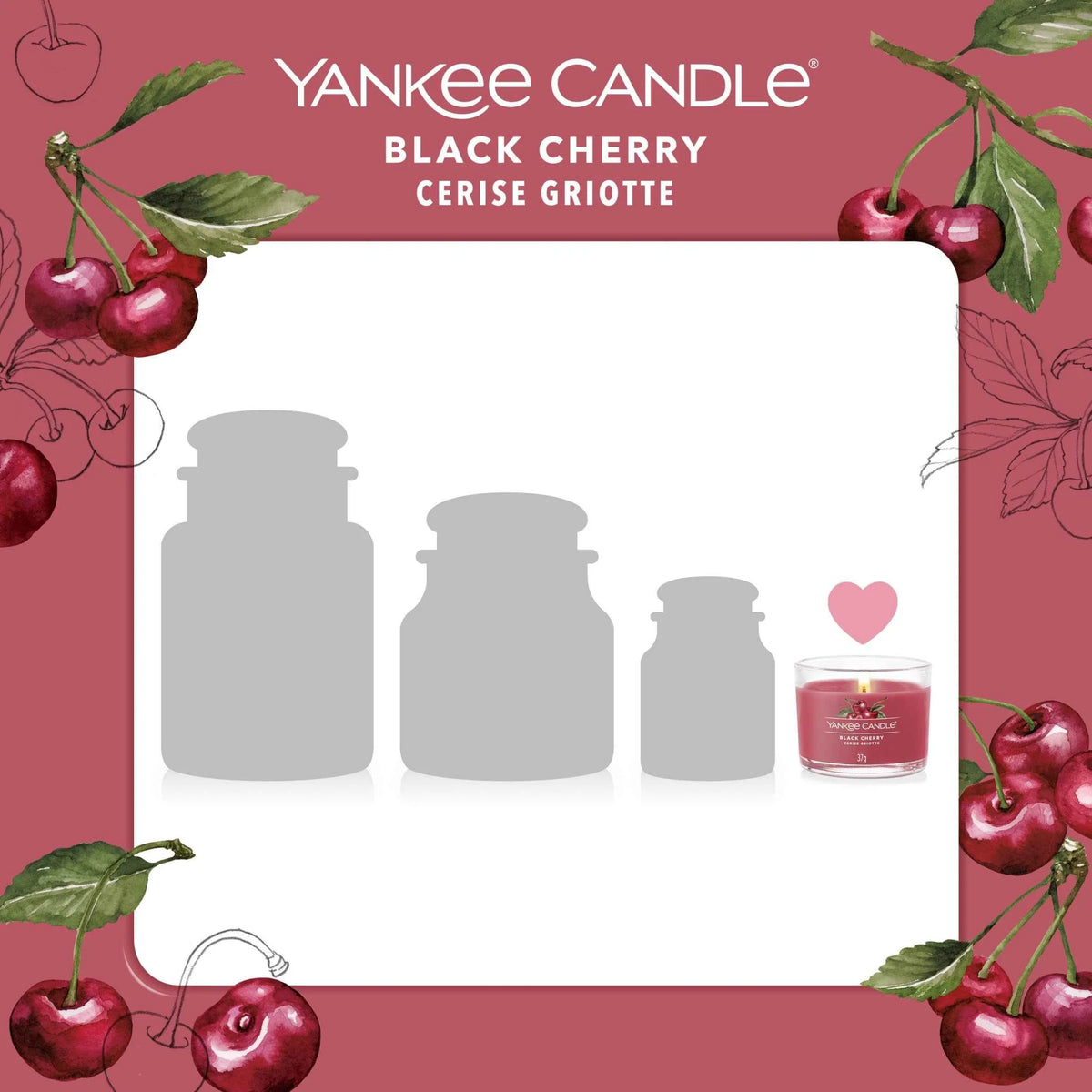 Yankee Signature Black Cherry Votive Candle by YANKee CANDLe
