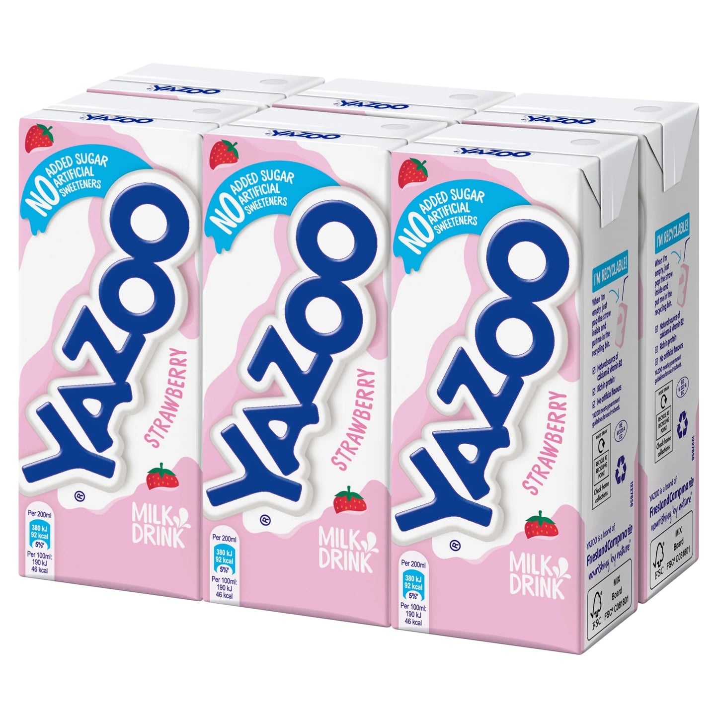 No Added Sugar Strawberry Milk Drink 6 by YAZOO