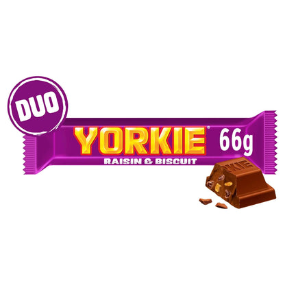 Yorkie Raisin & Biscuit Duo Chocolate Bar 66g by Nestle