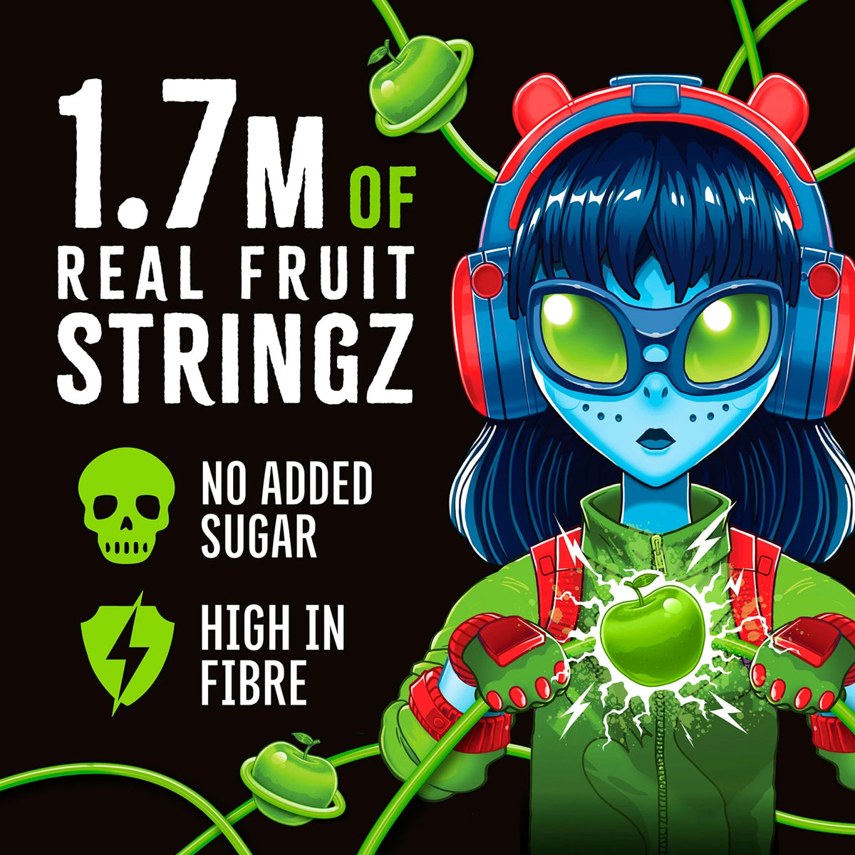 Real Fruit Stringz Sour Apple No Added by ZOMBIE at The British Vault