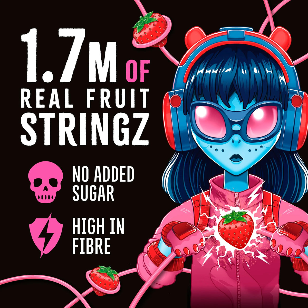 Real Fruit Stringz Strawberry No Added by ZOMBIE at The British Vault